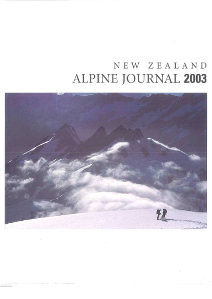 New Zealand Alpine Journal 2003 Vol 55 cover